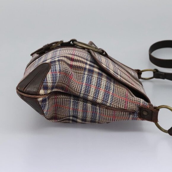 BURBERRY Nova Check Blue Label Shoulder Bag Canvas Beige Auth BD899 - Picture 5 of 16